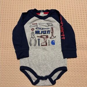 Carhartt Blue and Gray Kids Onesie
